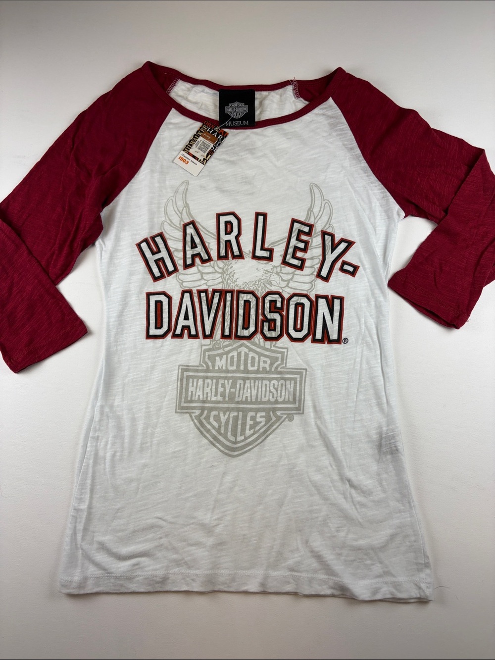 Harley-Davidson Museum Raglan Tee Milwaukee WI Women Size Large NWT
